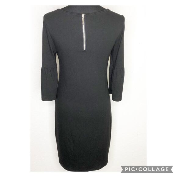 WHBM black bell sleeve cuff sheath dress size Extra Small - Picture 2 of 12